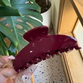 Y2K jelly color hair claw clip in deep burgundy finish for thick hair styling - Ancorra Red