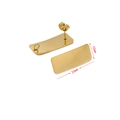 Golden 26mm x 10mm rectangular stainless steel earring studs with loop for DIY jewelry - Large Arc Rectangle / Gold