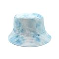 Detail of light blue tie-dye bucket hat featuring reinforced stitching and sun protection - M(56-58cm) / Blue White Tie-Dye (03)