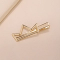Fermaglio per capelli minimalista in metallo dorato a forma di corona lucida - Corona / Oro