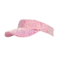 Visera deportiva rosa con brillantes pedrería AB para actividades al aire libre - Rosa