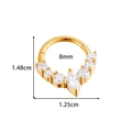 Golden stainless steel seamless ring with micro-set zircons and precise dimensions - Style 2 Marquise Zirconia (0183-2# Gold)