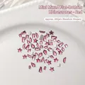 Mini red mixed shape flatback crystals for nail art including stars and diamonds - Approx. 100 Pcs / Midnight Rose