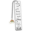 Edelstahl-Lesezeichen mit Regenbogen-Anhänger und Thank You For Being Part of My Story - Regenbogenanhänger-9 / 26*130MM