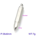 Fashionable bullet pendant necklace in brushed and shiny stainless steel finish - Steel Bullet Pendant (KP94377-KFC)
