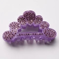 Pince à cheveux violette élégante ornée de strass brillants au design ajouré - Violet