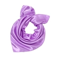 Elegant purple satin square scarf for children with glossy silk-like finish and fine edges - Light Purple