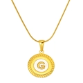 18K titanium steel snake chain necklace with golden letter G shell pendant - Letter G(S-P005-G)