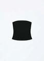 Elastic black strapless tube top for women in minimalist design on white background - XS / Black