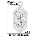 Ciondolo coniglio e luna in acciaio argento dimensioni 28mm per 12mm per gioielli fai da te - Colore Acciaio - Solo Ciondolo