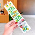 Lot de barrettes colorées pour enfants avec motifs abeille, tournesol et lapin - 3# Série Verte