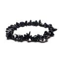 Detailed view of irregular blue goldstone chips bracelet with shimmering star textures - Blue Sandstone