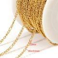 2.2mm gold plated stainless steel cable chain on a spool for DIY jewelry making - 2.2mm Curb Chain (0.6mm Wire) / Gold