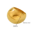 Dettaglio anello a cupola pesante in acciaio inossidabile placcato oro 18k lucido - US 6 / Oro