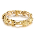 Pulsera de hombre de acero inoxidable de 15mm chapada en oro de 18k con cabeza de serpiente - Dorado