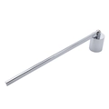 Polished silver stainless steel candle snuffer with long handle and bell head - Chrome Plated Candle Snuffer Cover / Silver