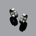 Minimalist silver steel clip-on earrings for men with a polished metallic finish - Single Plain / Silver