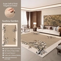 Gusu Garden zen rug in beige with traditional plum blossoms and magpie patterns - 140*200cm / Gusu Garden