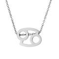Collana minimalista con pendente zodiaco Cancro in acciaio inossidabile finitura argento - Cancro - Acciaio