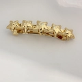 Golden five-pointed star spring hair clip with polished alloy metallic finish - Gold Hammered Star Clip Type 2