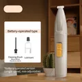 Grey battery-powered pet hair trimmer for paws with cleaning brush and lubricating oil - Battery Powered / Light Gray