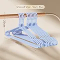Starry blue seamless non-slip clothes hangers in 40cm width with grooved design - 40cm Grooved Style / Starry Blue