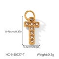 Détail du pendentif 'T' doré serti de cristaux, taille 0,96 cm et poids de 0,3 g - Lettre T (HC-N40727-T)