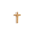 Minimalist 18K gold plated stainless steel twisted letter T pendant for women - Gold - Letter T