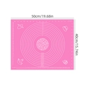 Pink silicone baking mat with measurement markings and 50x40cm dimension detail - Silicone / 50*40cm Pink Base White Print