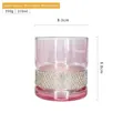 Verre à whisky rose avec strass argentés, capacité de 310ml pour le vin et l'eau - Petit gobelet / Rose avec strass argentés