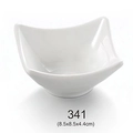 White melamine dipping sauce dish model 341 with square flared design 8.5x8.5x4.4cm - Single Compartment Sauce Dish