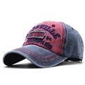 Cappello da baseball in cotone lavato con ricamo NYS in blu scuro e rosso bordeaux - 56-60cm / Rosso