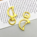 Goldener mondförmiger Metall-Drehverschluss für DIY-Schlüsselanhänger Zubehör - Goldener Mond-Schlüsselanhänger 17*33mm