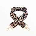 Tracolla regolabile leopardata con ganci in metallo dorato per borse alla moda - Cachi / Argento