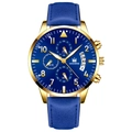 Blue Strap Gold Case Blue Dial Gold Hands