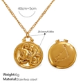 Collana con segno zodiacale Capricorno dorata in acciaio inossidabile con dimensioni - Oro-Capricorno