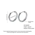 Minimalist silver titanium steel hoop earrings featuring 12mm outer diameter in silver - 2.0*8mm / Steel