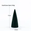 Dark green flocked ceramic Christmas tree spire table ornament 17cm height - Small Green Spire (145g)