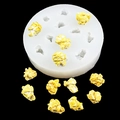 Weiße Silikonform für Popcorn-Dekorationen mit gelben Popcorn-Fertigmustern - Nr. 1 (Groß) / Transparent