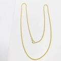 Collana a catena a fune dorata da 2mm per uomo e donna con chiusura a moschettone - Catena a Fune da 2,0 mm 60 cm (Oro 24K)