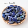 Polished natural Lapis Lazuli tumbled stones in a wooden bowl for crystal decoration - 100g/Pack / Blue Sodalite