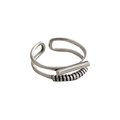 Minimalistischer offener S925 Sterlingsilber Ring im Vintage Schweinenasen Design - Doppelschicht