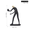 Modern black resin table tennis player statue with gold head accent and dimensions - Gold-Table Tennis Player