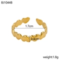 Detailed product dimensions for the vintage gold heart-shaped open ring, weight 1.8g - Connected Hearts Open Style (BJ1044B)