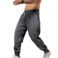 Pantalón deportivo para hombre gris oscuro con puños ajustados y tejido de punto - S / gris oscuro