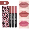 Set di tre matite rossetto opache nei toni rosa antico con confezione stampa leopardata - Set B (3 Matite Rossetto)