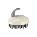 Spazzola per massaggio cuoio capelluto in silicone beige con setole grigie e manico - Aereo Grigio