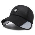 Schwarze Mesh-Baseballkappe mit grauen Seitenteilen und atmungsaktivem Sonnenschutzgewebe - Verstellbar / Schwarz