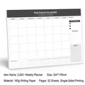 Weekly family planner 254x178mm with 160g paper, 52 single-sided pages and habit tracker - Monthly Plan - Black