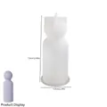 Geometric pillar silicone mold with ball top and purple finished product display - Simple Figure / Large